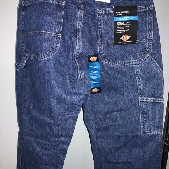 Dickies Relaxed Fit Straight leg Carpenter Jeans Sz 34x34 blue denim - Picture 4 of 6